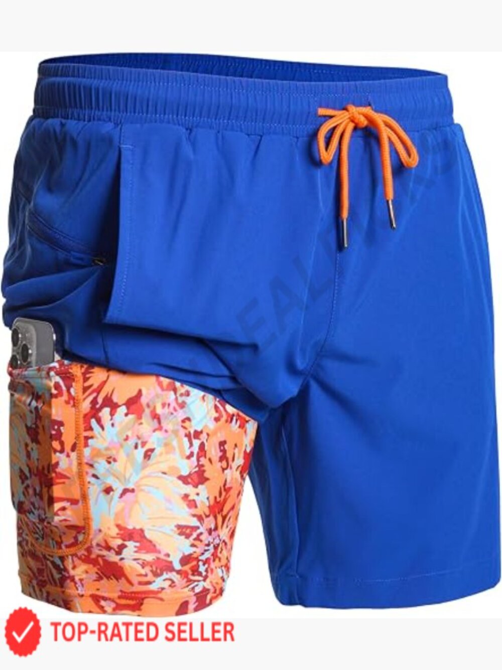 7" Swim Trunks with Compression Liner Quick Dry Board Shorts with Pockets